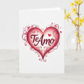 Simple Te Amo Heart Love Card カード (黄色い花)