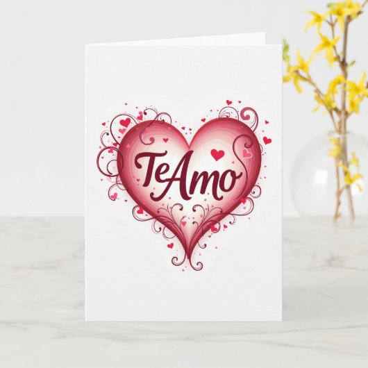 Simple Te Amo Heart Love Card カード (黄色い花)
