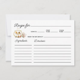 Simple Tea Party Themed Recipe Card