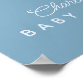 Simple Teddy Bear Blue Balloon ポスター (角)