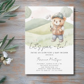 Simple Teddy Golf Lets Par-Tee Baby Shower 招待状