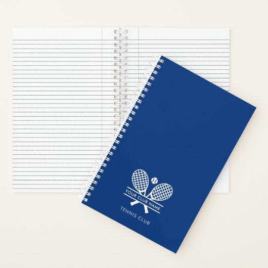 Simple Tennis Country Club Name Coach Any Color ノートブック (内側)