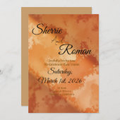 Simple terracotta invatation 招待状 (正面/裏面)