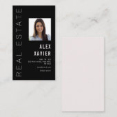 simple text black real estate business card 名刺 (正面/裏面)