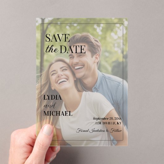 Simple Text Overlay Photo アクリル招待状 (インサイチュ (ポータブル))