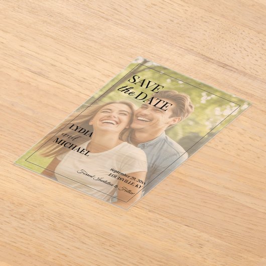 Simple Text Overlay Photo アクリル招待状 (レイダウン)