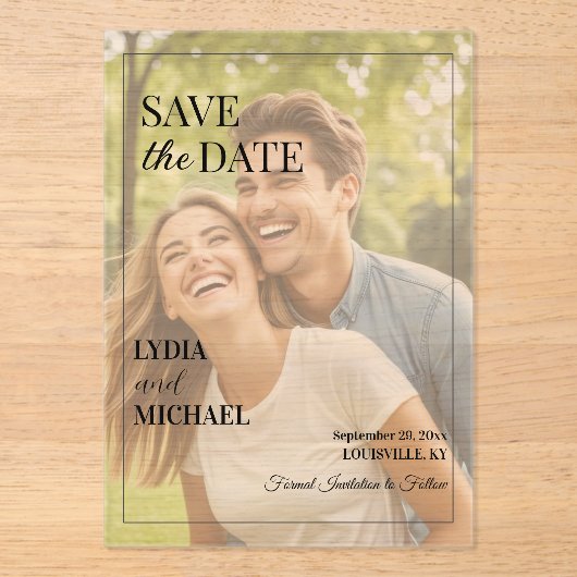 Simple Text Overlay Photo アクリル招待状 (正面)