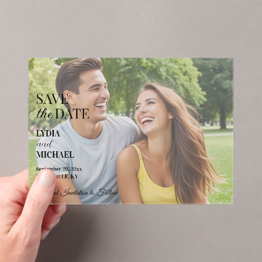 Simple Text Overlay Photo アクリル招待状 (インサイチュ (ポータブル))