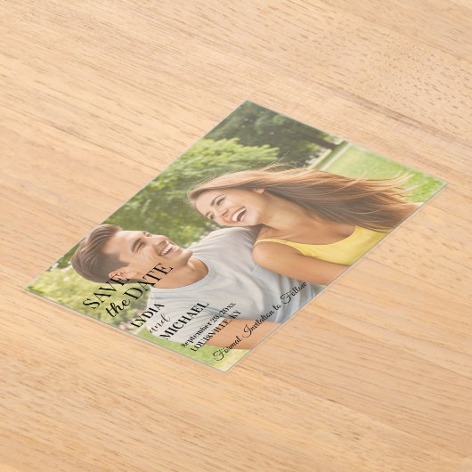 Simple Text Overlay Photo アクリル招待状 (レイダウン)