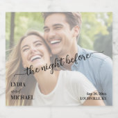 Simple Text Overlay Photo The Night Before スパークリングワインラベル (シングルラベル)