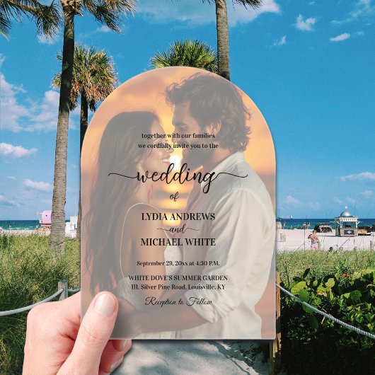 Simple Text Overlay Photo Wedding アクリル招待状