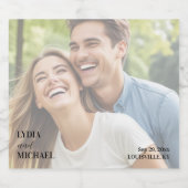 Simple Text Overlay Photo Wedding スパークリングワインラベル (シングルラベル)