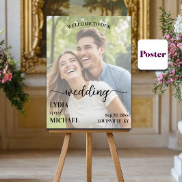 Simple Text Overlay Photo Wedding Welcome ポスター