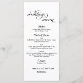 Simple Text Photo Overlay 4x9'' Wedding Menu メニュー (正面)