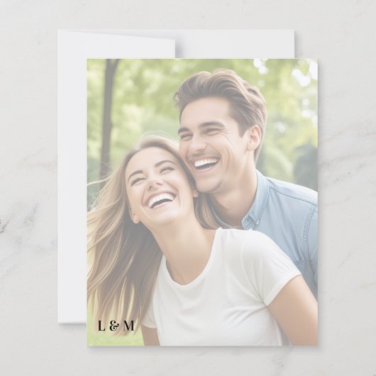 Simple Text Photo Overlay Wedding Menu (裏面)