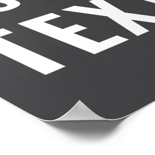 Simple Text Template Womens Long Sleeve Black _1  ポスター (角)