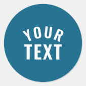 Simple Text Template Womens Long Sleeve Black _1  ラウンドシール (正面)