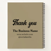 Simple thank you add business name details text  t ノートブック (裏面)