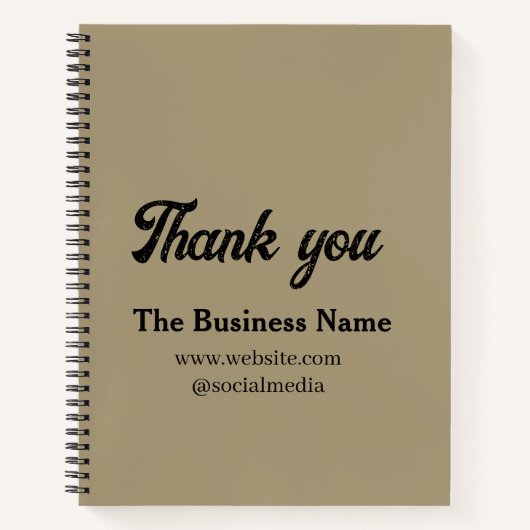 Simple thank you add business name details text  t ノートブック (正面)