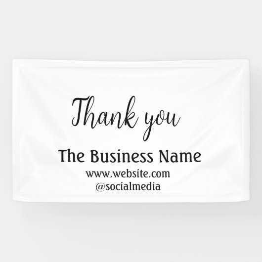 Simple thank you add business name details text  t 横断幕 (横)