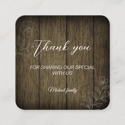 Simple thank you card  スクエア名刺 (正面)