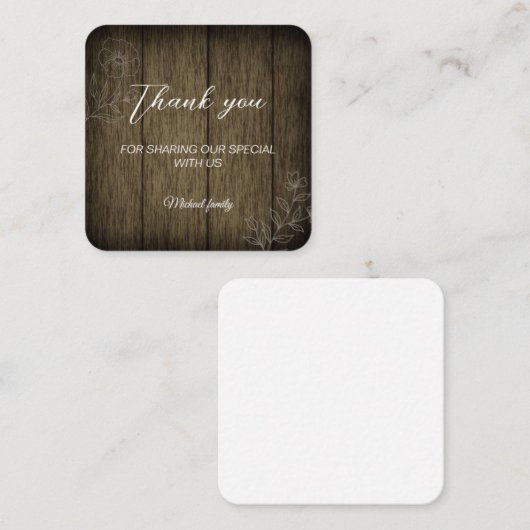 Simple thank you card  スクエア名刺 (正面/裏面)