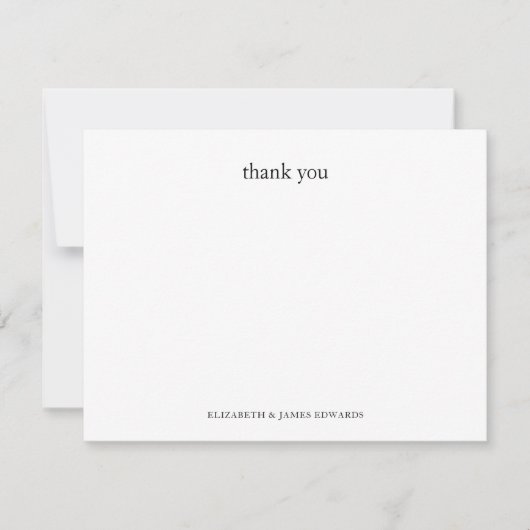Simple Thank You Couple Personalized ノートカード (正面)