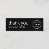 Simple Thank You Logo Brand Modern Black スキニー名刺 (正面)