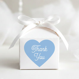 Simple Thank You Modern Blue Favor Cute Shaped ハートシール