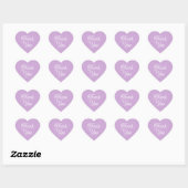 Simple Thank You Modern Purple Favor Cute Shaped ハートシール (シート)