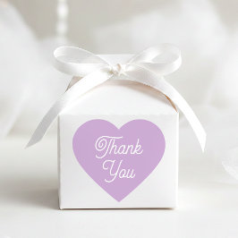 Simple Thank You Modern Purple Favor Cute Shaped ハートシール