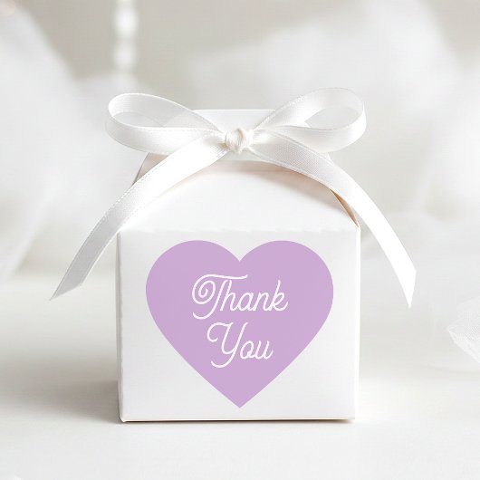 Simple Thank You Modern Purple Favor Cute Shaped ハートシール