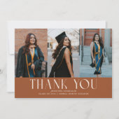 Simple Thank You Terracotta Grad Multi Photo 案内状 (正面)