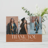 Simple Thank You Terracotta Grad Multi Photo 案内状 (スタンド正面)