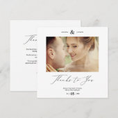 Simple Thanks To You Custom Photo Couple Wedding (正面/裏面)