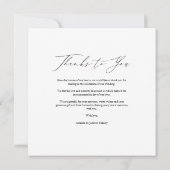 Simple Thanks To You Custom Photo Couple Wedding (裏面)