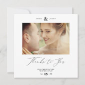 Simple Thanks To You Custom Photo Couple Wedding (正面)