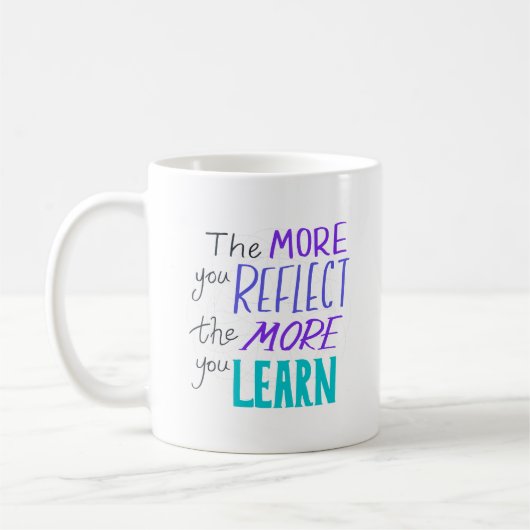 Simple The More You Reflect, The More You Learn コーヒーマグカップ (左)