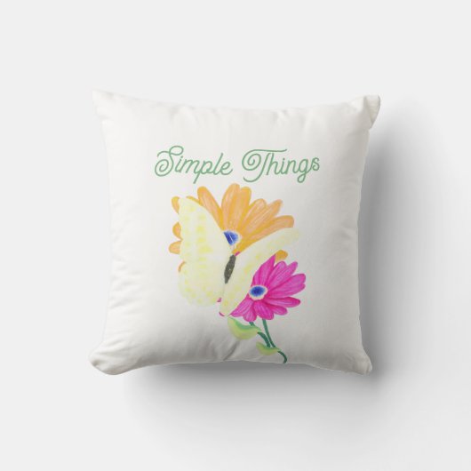 'Simple Things' Flowers and Butterflies クッション (正面)