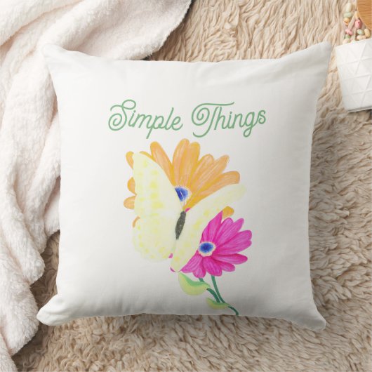 'Simple Things' Flowers and Butterflies クッション (ブランケット)
