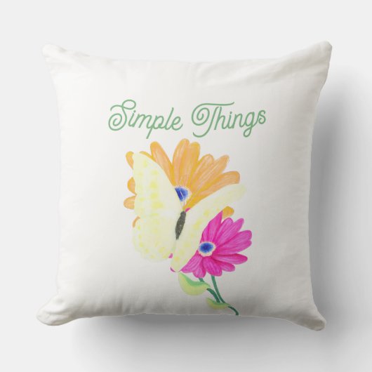 'Simple Things' Flowers and Butterflies クッション (正面)
