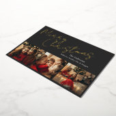 Simple Three Photo Christmas Card 箔シーズンカード (回転した状態)