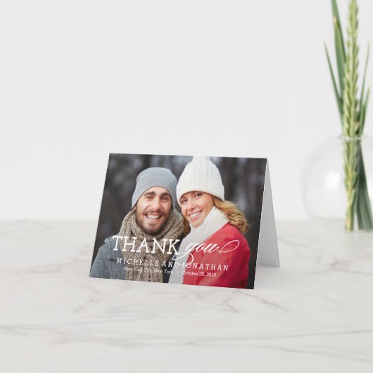 Simple Timelessの写真結婚サンキューカード サンキューカード (正面)