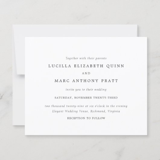 Simple Timeless Budget Wedding Invitation (正面)