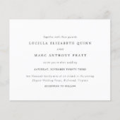 Simple Timeless Budget Wedding Invitation チラシ (正面)