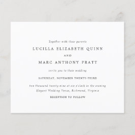 Simple Timeless Budget Wedding Invitation チラシ