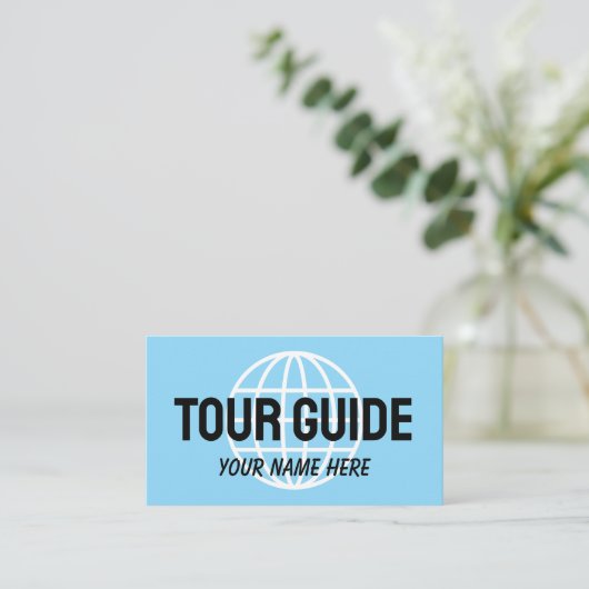 SImple Tour Guide Business Card Template 名刺 (スタンド正面)