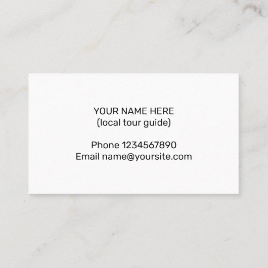 SImple Tour Guide Business Card Template 名刺 (裏面)
