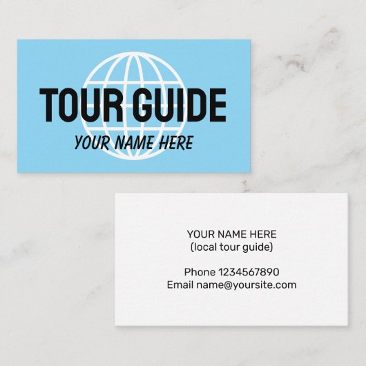 SImple Tour Guide Business Card Template 名刺 (正面/裏面)