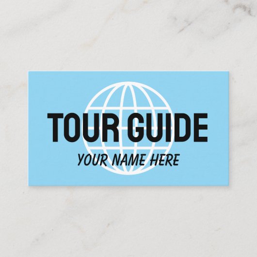 SImple Tour Guide Business Card Template 名刺 (正面)